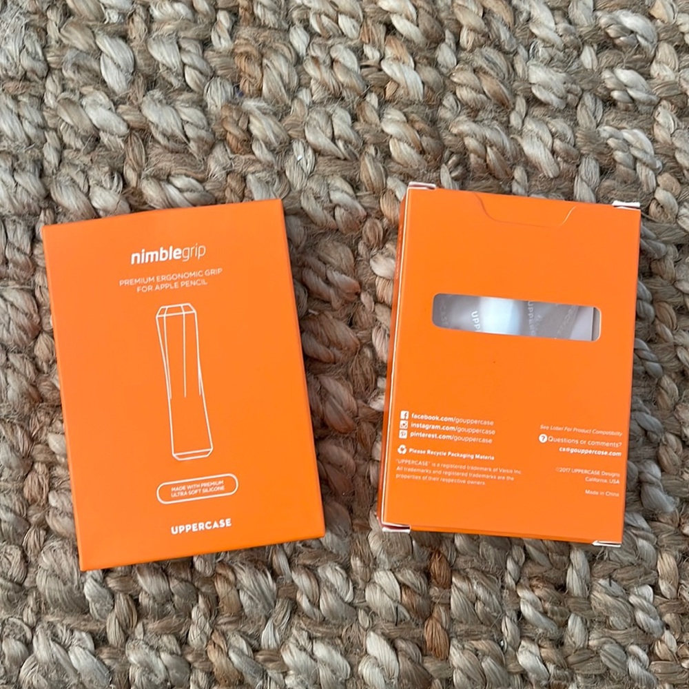 NEW UPPERCASE NIMBLE GRIP APPLE PENCILS 1 WHITE & 1 BLACK BUNDLE